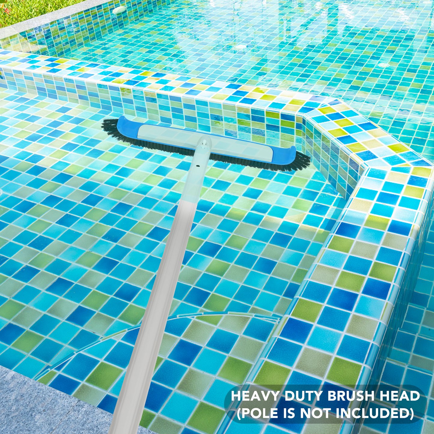 90 curved pool brush with aluminum handle