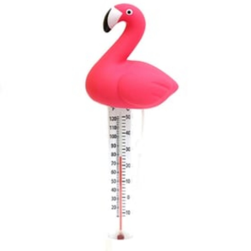 Flamingo floating swimming pool thermometer