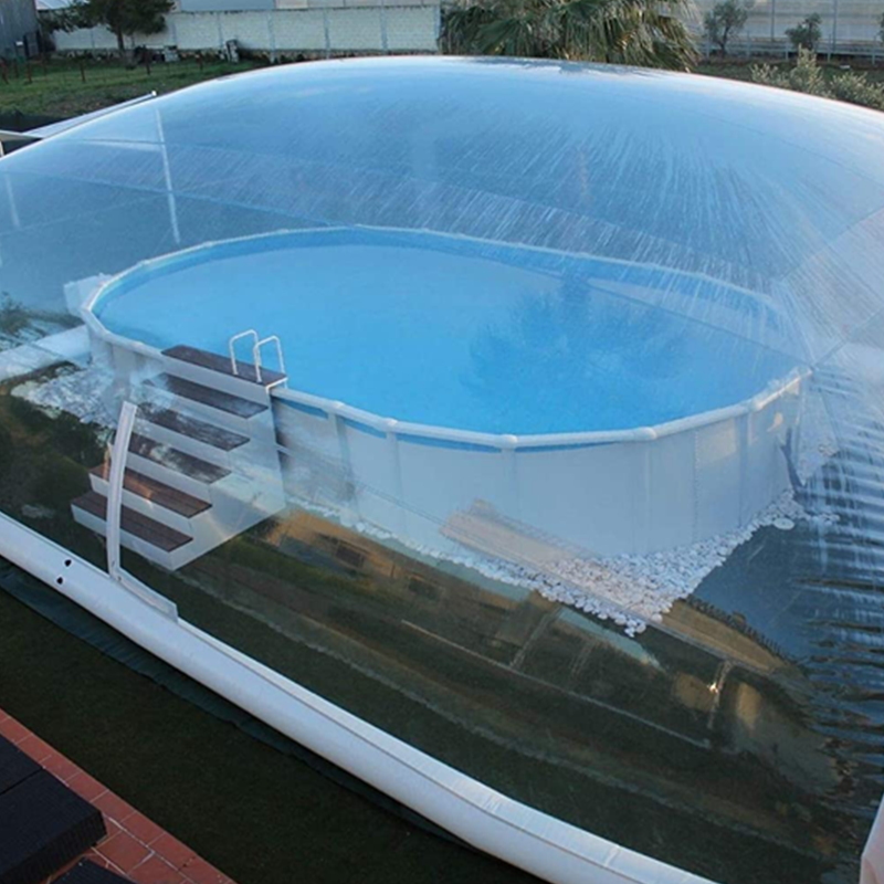 Inflatable dome pool covers for above ground pools