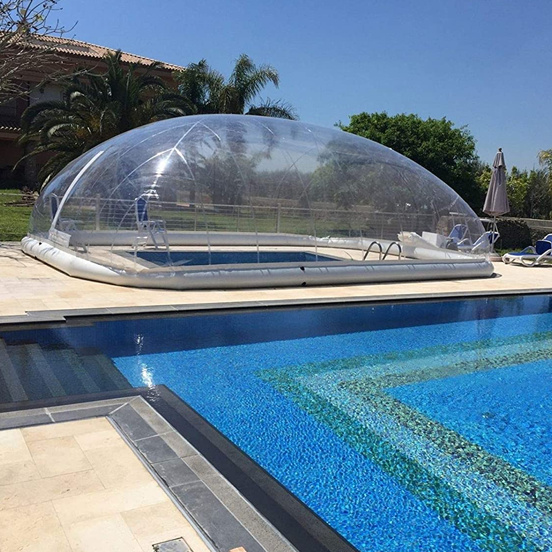 Inflatable dome pool covers for above ground pools