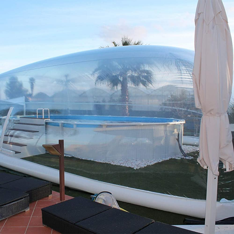 Inflatable dome pool covers for above ground pools