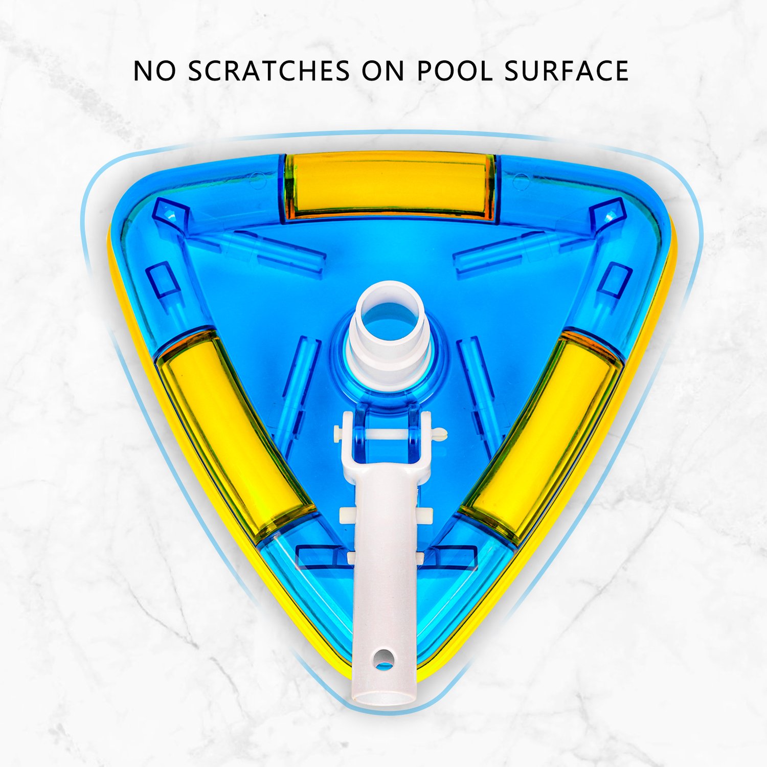 Triangle pool vacuum weighted swiveling swimming pool and spa vacuum head