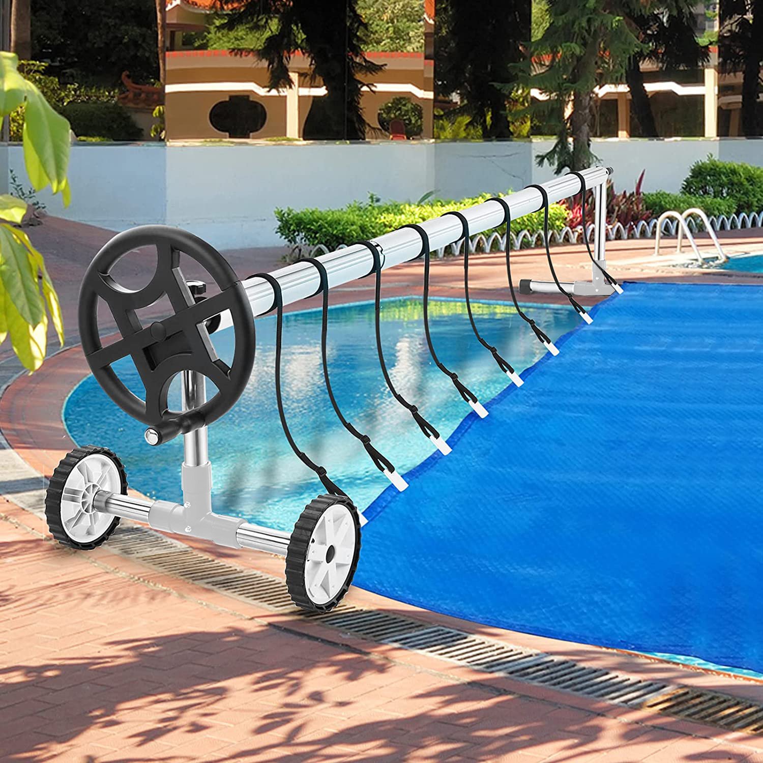 Swimming automatic pool cover reel