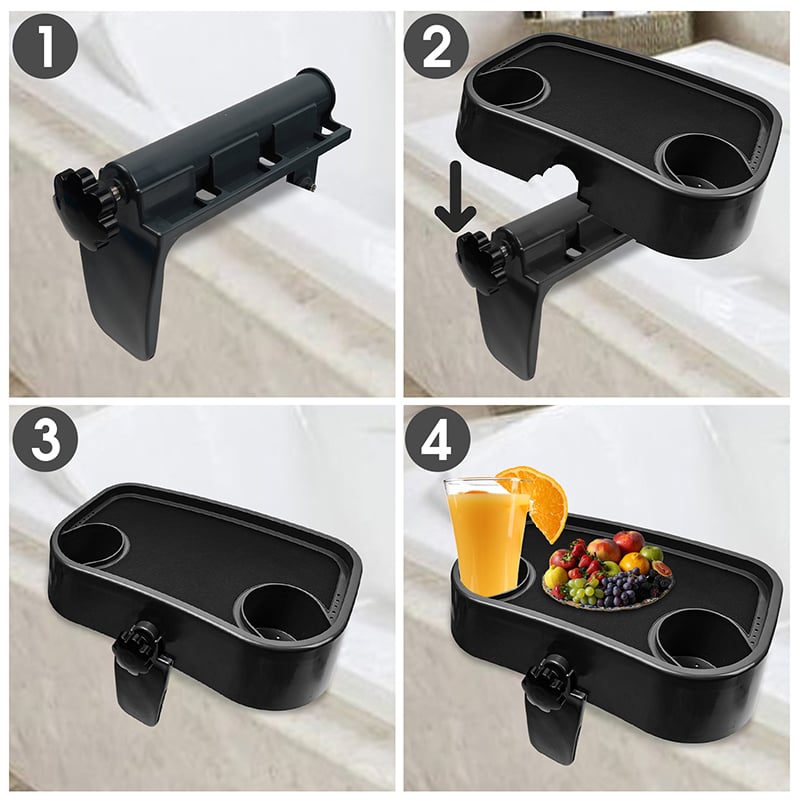 Adjustable hot tub cup holders