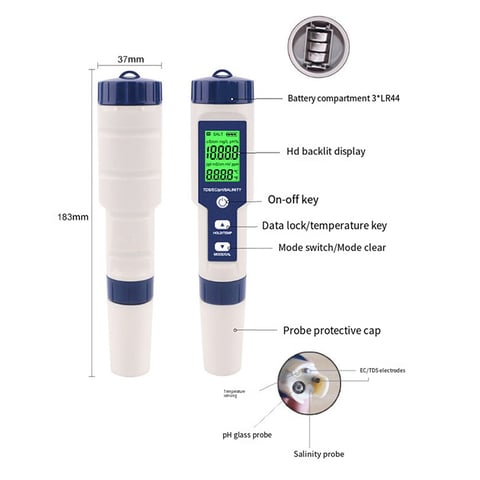 Dustproof and waterproof portable water quality tester