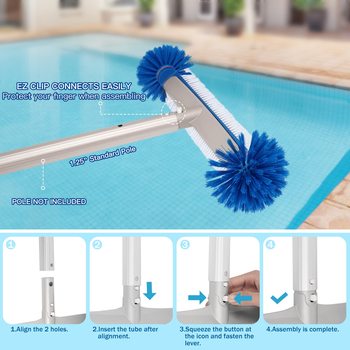 360degree round pool brush