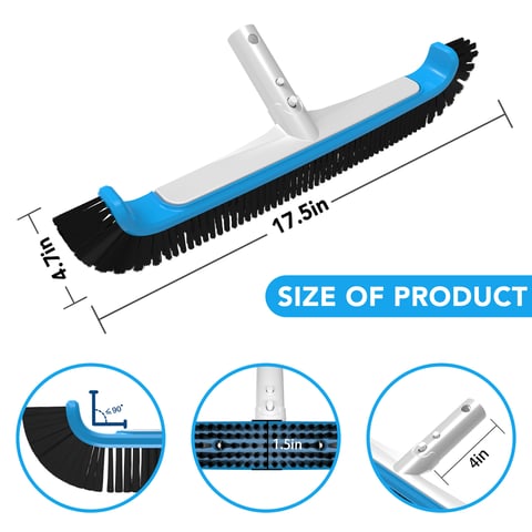90 curved pool brush with aluminum handle