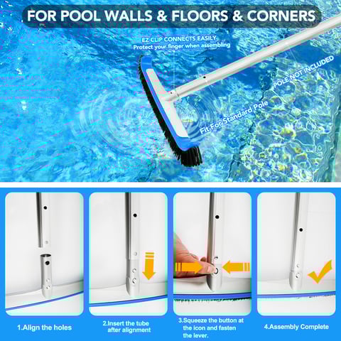 90 curved pool brush with aluminum handle