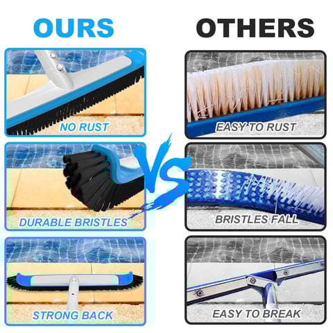 90 curved pool brush with aluminum handle