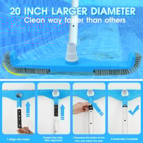 90 curved pool vacuum brush head