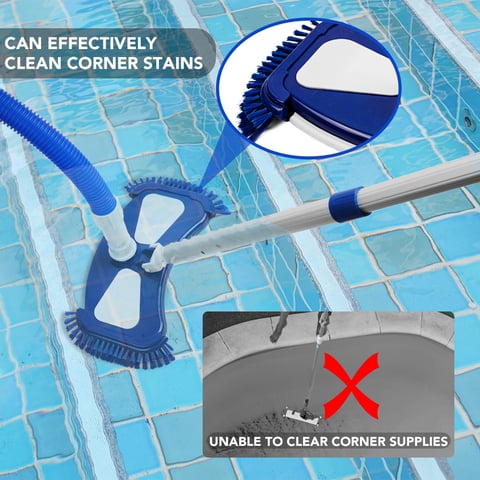 Deluxe heavy duty cleaners flexible pool vacuum head with side brush