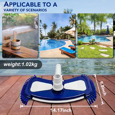 Deluxe heavy duty cleaners flexible pool vacuum head with side brush