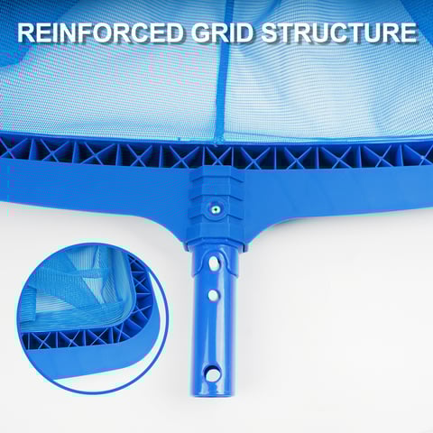 Durable plastic swimming pool deep rake skimmer with nylon net and sveral types handle