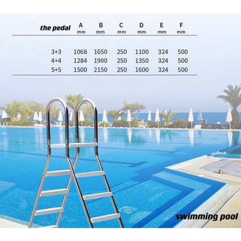 Corrosion resistent stainless steel above ground pool ladder