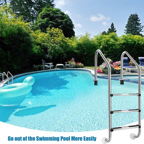 Inground pool stainless steel ladder