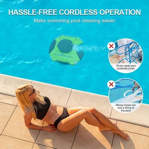 Cordless pool cleaner robotic