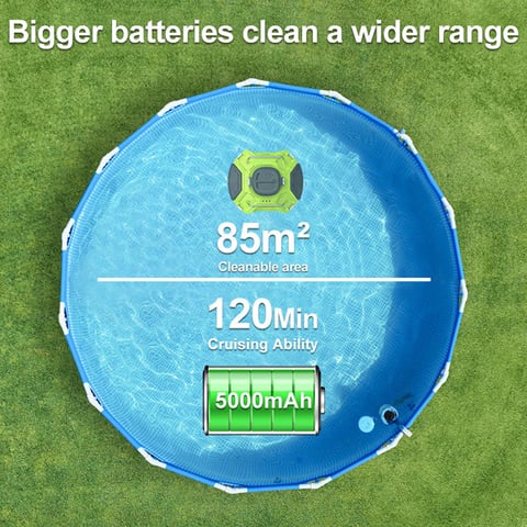 Cordless pool cleaner robotic