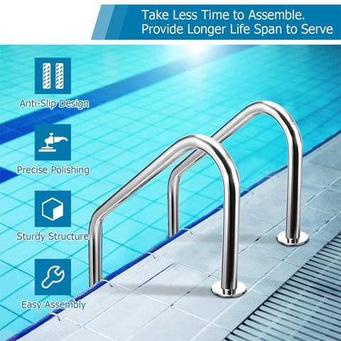 Inground pool stainless steel ladder