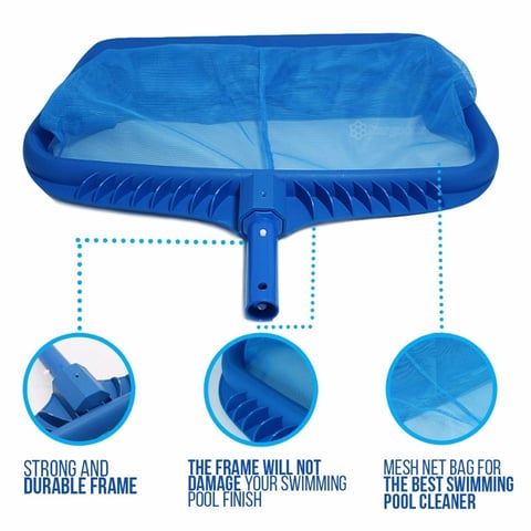 Heavy duty swimming pool leaf skimmer net