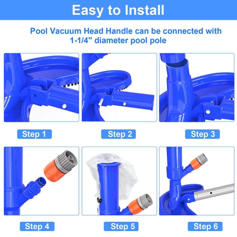 Pool jet vacuum with brush and mesh bag vacuum cleaner kit