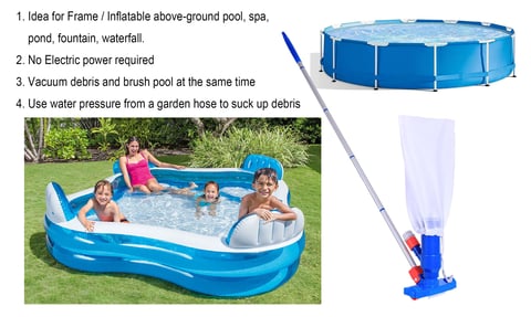 Pool spa jet vacuum cleaner with brush kit