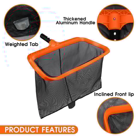 Durable deep cleaning leaf rake net