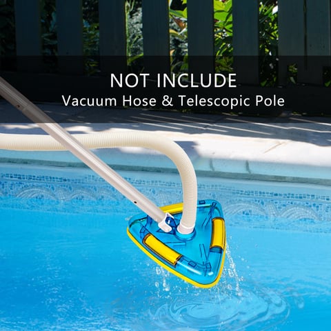 Triangle pool vacuum weighted swiveling swimming pool and spa vacuum head