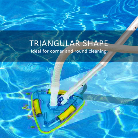 Triangle pool vacuum weighted swiveling swimming pool and spa vacuum head