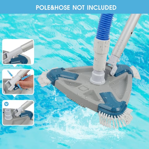 Triangle vacuum head flexible weighted pool vacuum suction cleaner head