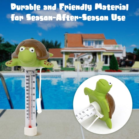 Floating tortoise digital pool thermometer
