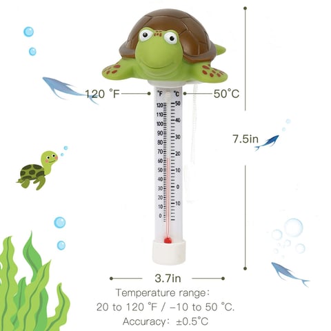 Floating tortoise digital pool thermometer