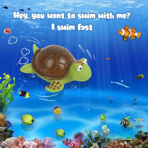 Floating tortoise digital pool thermometer