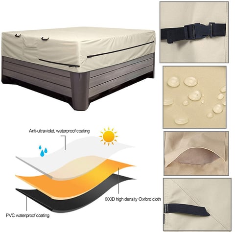 Spa waterproof hottub cover with safety cover installation tool set