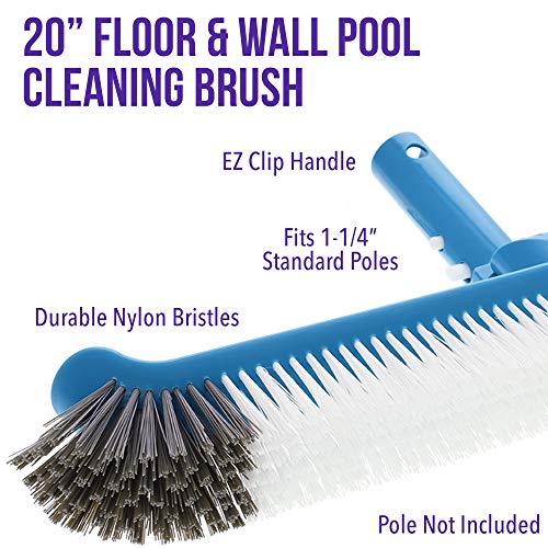 Pool nylon wall brush with adjustable handle