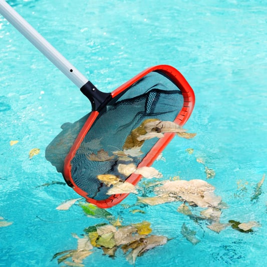 Skimmer nets for swimming pools with deep double layer mesh bag